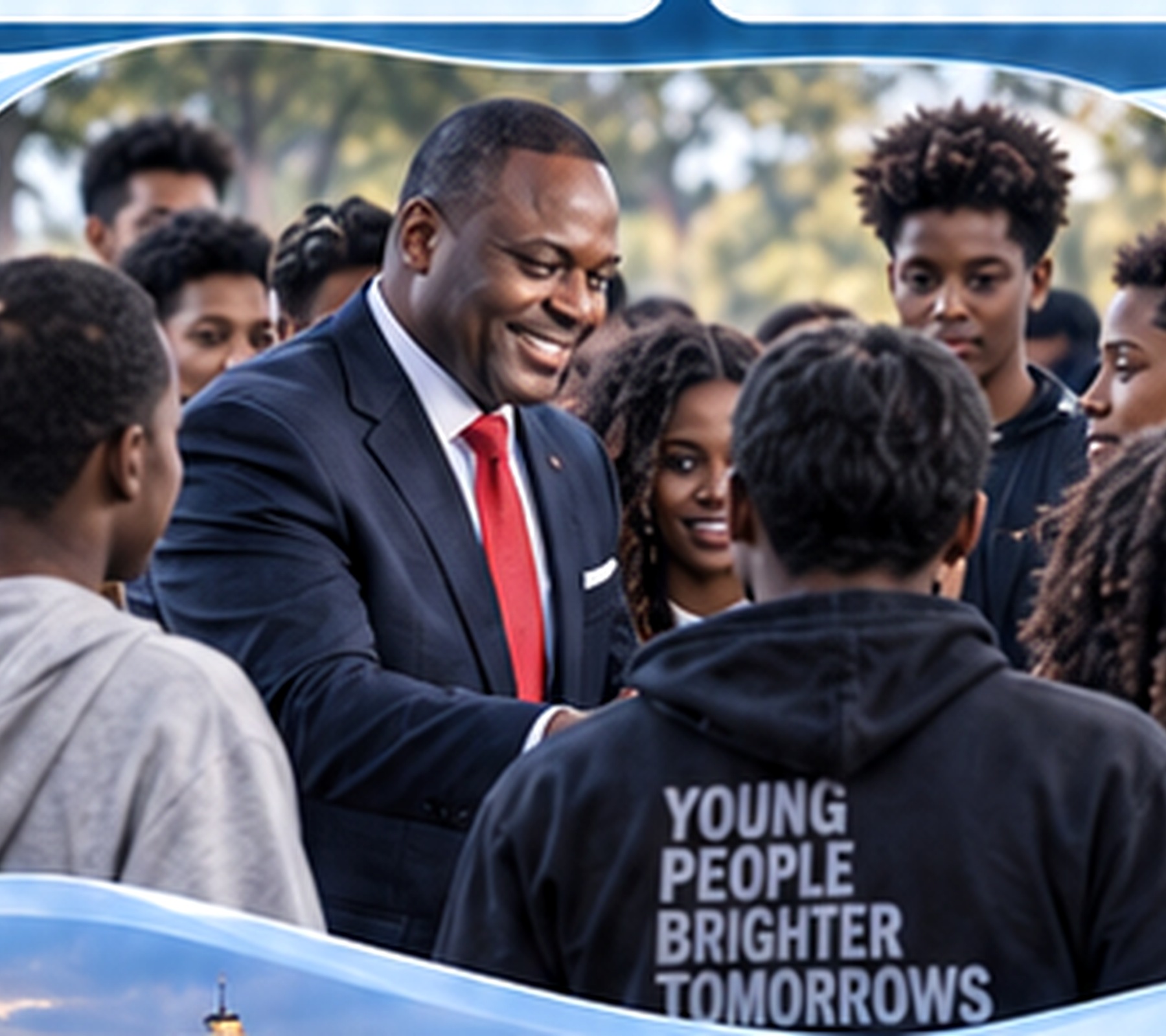 Dr. Davies Chirwa with young people he mentors