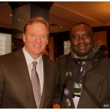 Davies Chirwa with NFL Commissioner, Roger Goodell